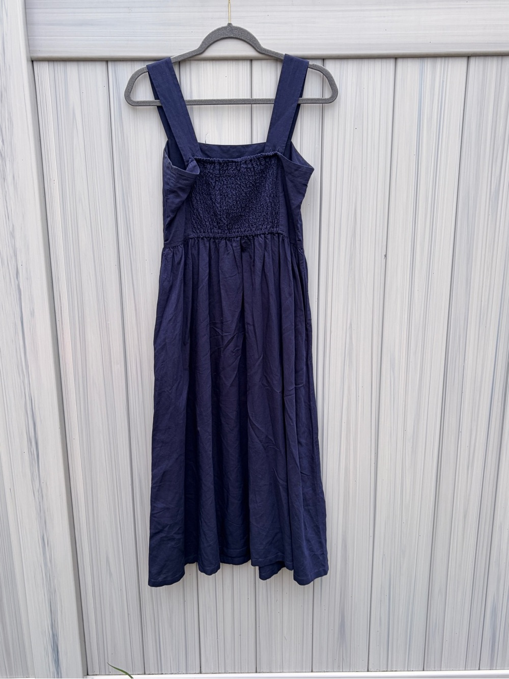 Uniqlo Navy Square-Neck Midi Pinafore Dress - Picture 2 of 2